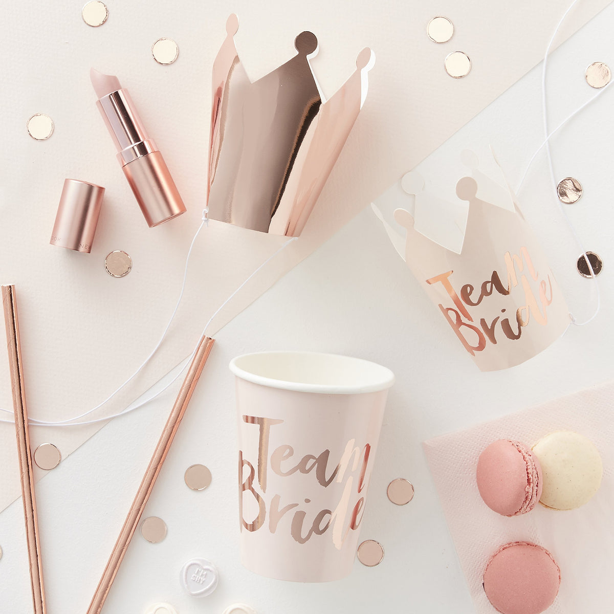 Ginger Ray Hen Party Rose Gold Team Bride Photo Booth Props Alternative Game - Team Bride