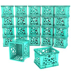 Storex Micro Crate, 6.75 X 5.8 X 4.8 Inches, Teal, 18-Pack (63108U18C)