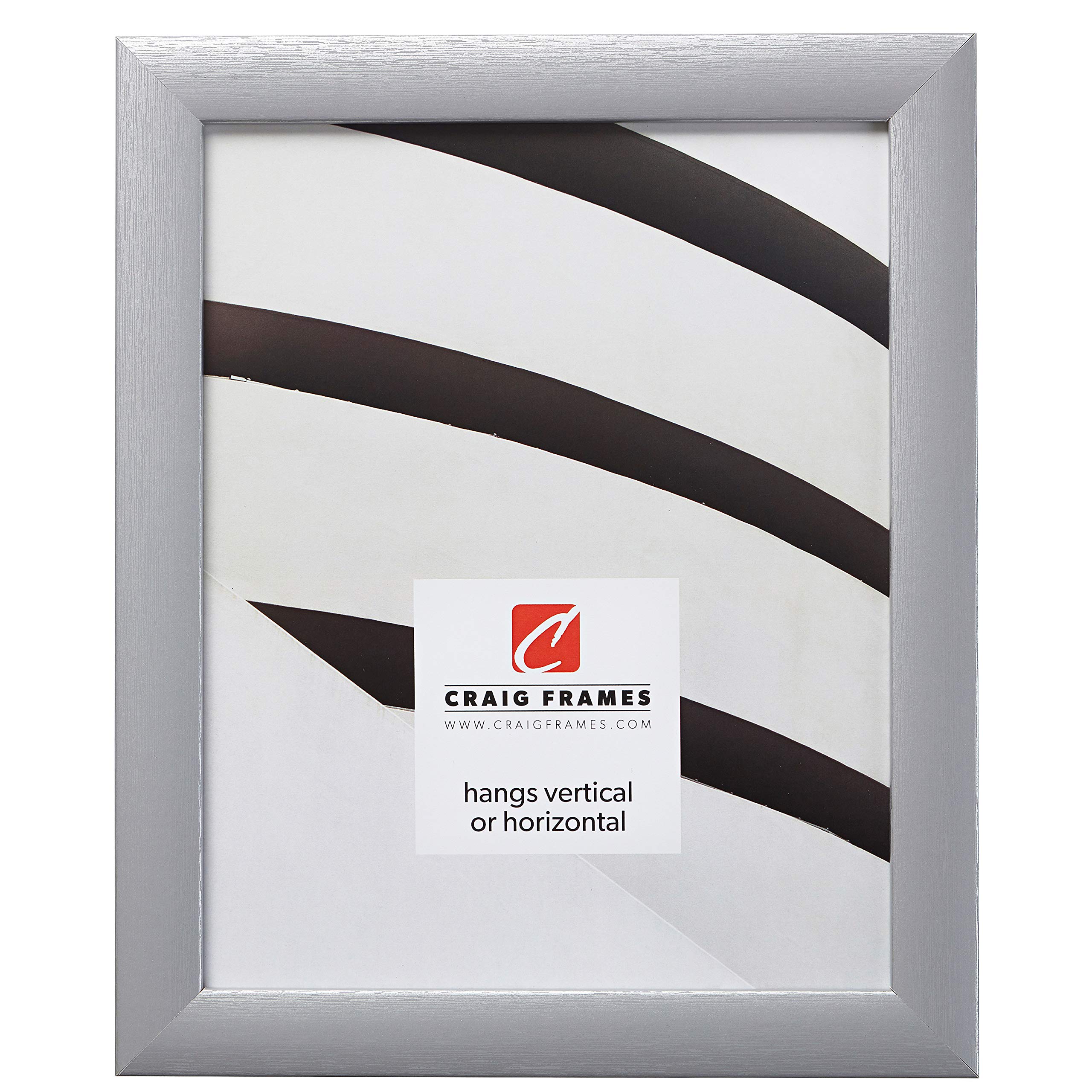 Craig Frames Contemporary Picture Frame, 8 x 12 Inch, Brushed Silver