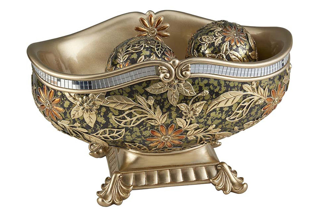 Ok Lighting 8" H Chrysanthemum Décor Bowl
