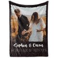 Ships Next Day, Custom Blanket With Picture And Text - Printed In Usa, Personalized Photo Blanket With Text (Sherpa 50X60)
