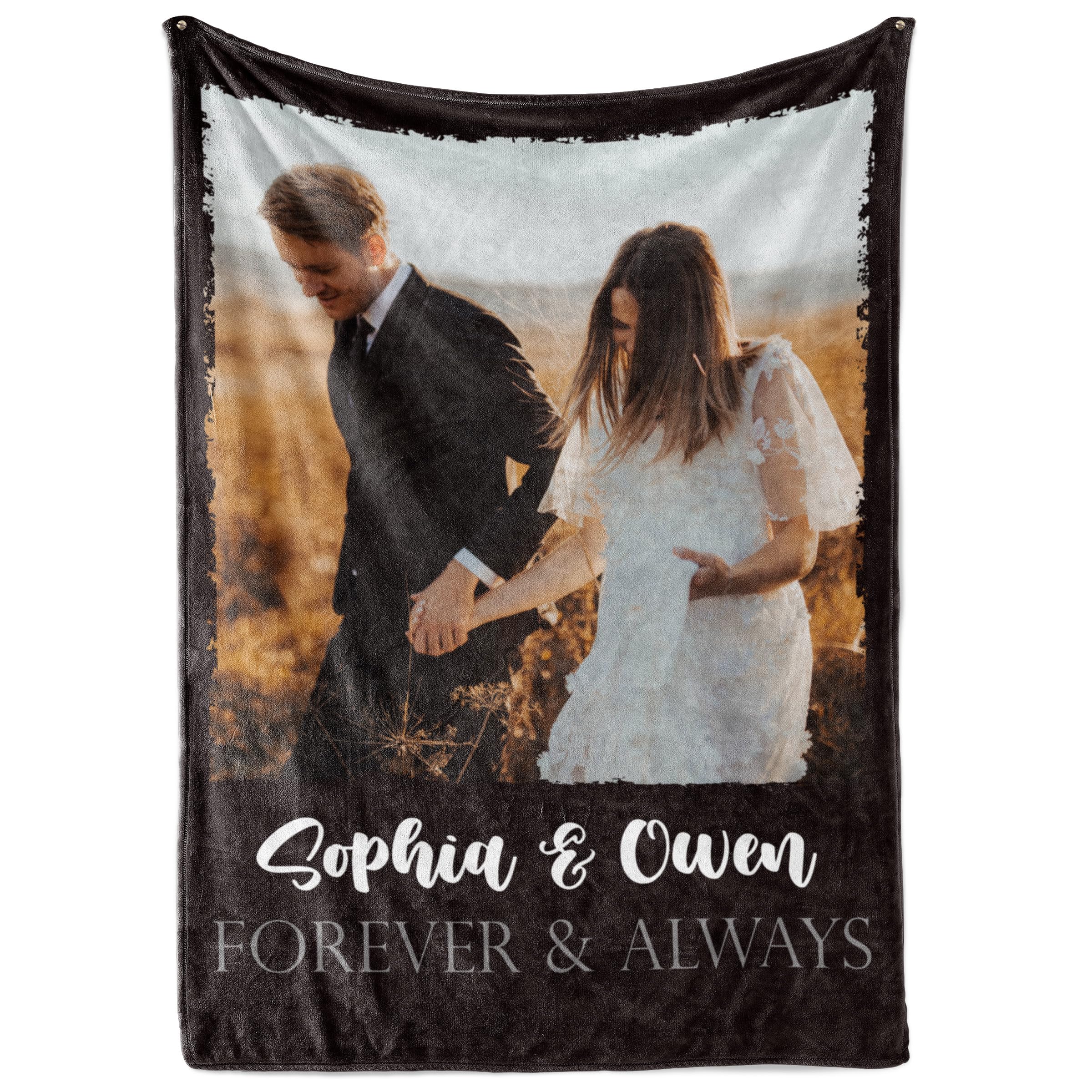 Ships Next Day, Custom Blanket With Picture And Text - Printed In Usa, Personalized Photo Blanket With Text (Sherpa 50X60)