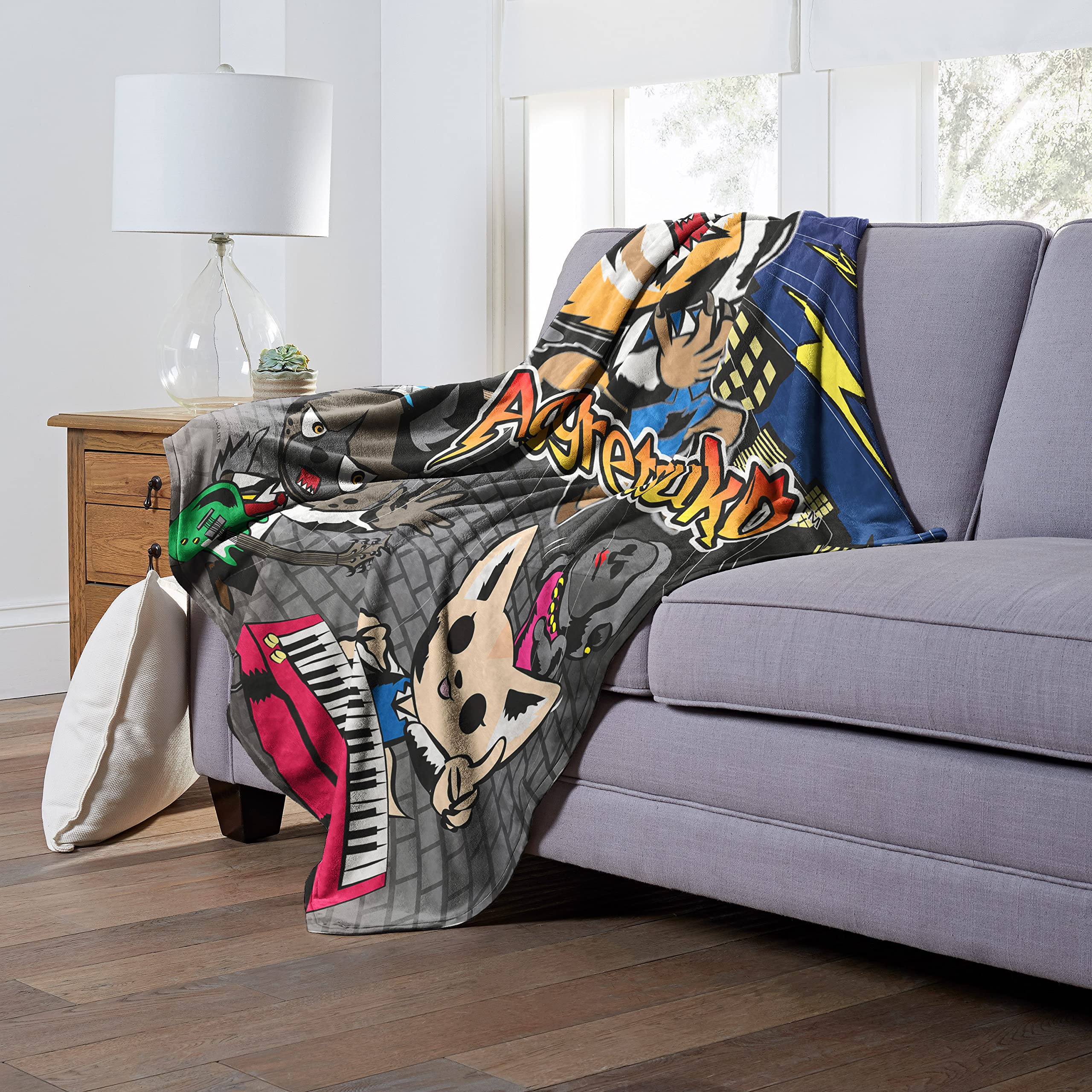 Northwest Aggretsuko Silk Touch Throw Blanket, 50'' X 60'', Metal Band