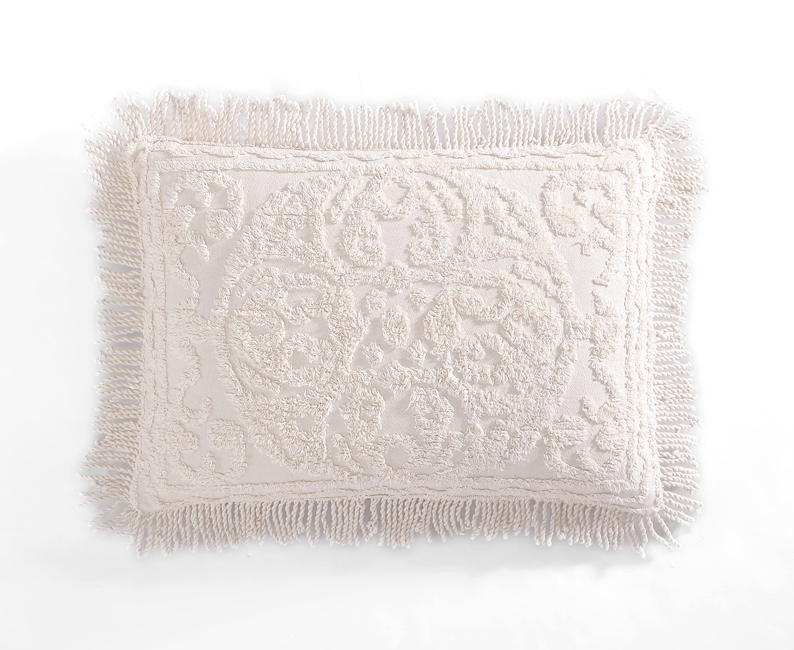 Beatrice Home Fashions Medallion Chenille, Standard Sham, Blush
