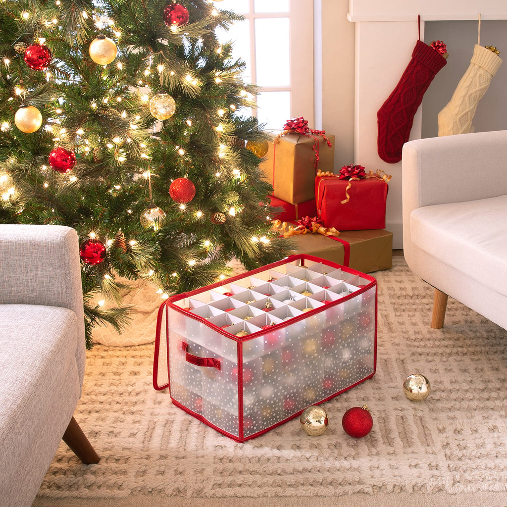 Simplify Organizer Container, Holds Total Of 448 Amongst 4 Bags, 2.5    Slots, Durable, See Through For Easy Viewing Ornament St
