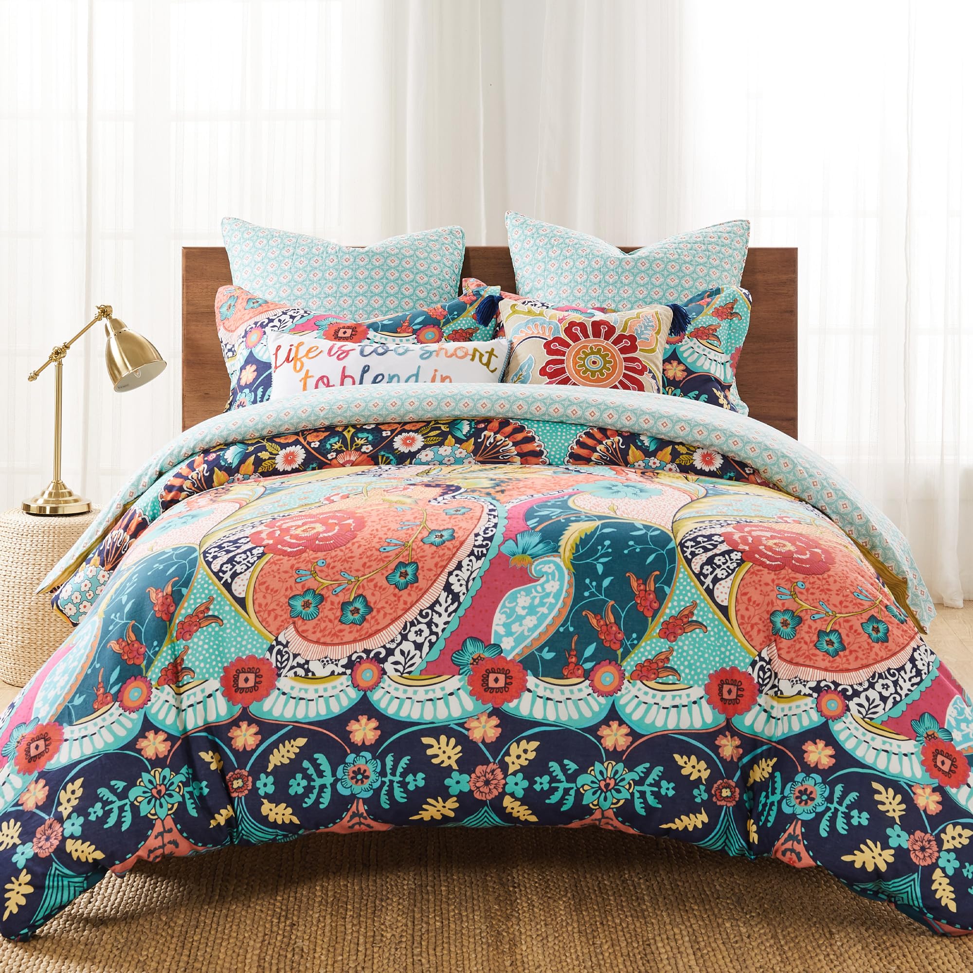 Levtex Home - Jules Comforter Set - Full/Queen Comforter (90 X 94In.) + Two Standard Pillow Cases (26 X 20In.) - Bohemian - Teal