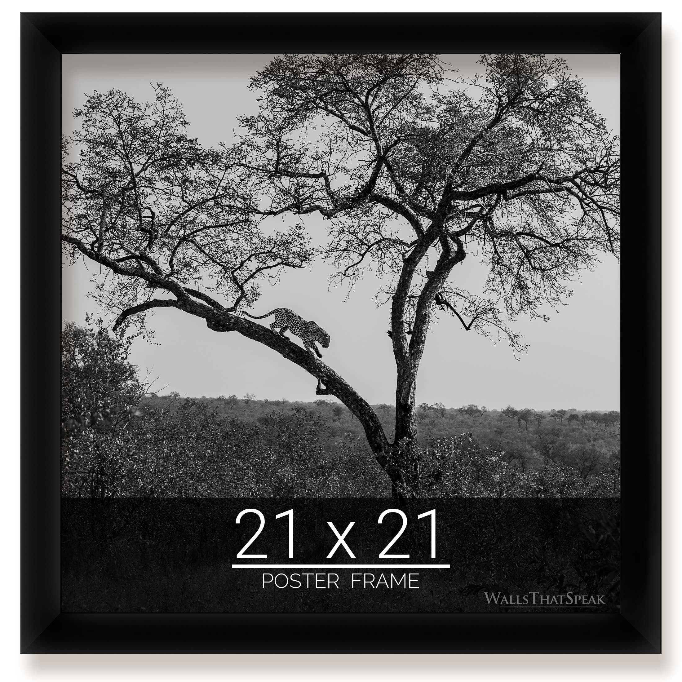 wallsthatspeak 21x21 Black Picture Frame for Puzzles Posters Photos or Artwork