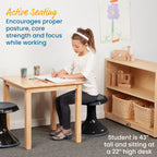 Ecr4Kids Ace Active Core Engagement Wobble Stool, 15-Inch Seat Height, Flexible Seating, Black