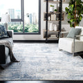 SAFAVIEH Amelia Collection Accent Rug - 3' x 5', Ivory & Blue, Modern Abstract Design, Non-Shedding & Easy Care, Ideal for High 