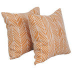 Blazing Needles Square Polyester Jacquard Throw Pillows, 17", Demeter Bitter 2 Count