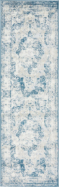 Unique Loom Sofia Collection Area Rug - Salle Garnier (2 x 6 7 Runner, Blue/ Ivory)
