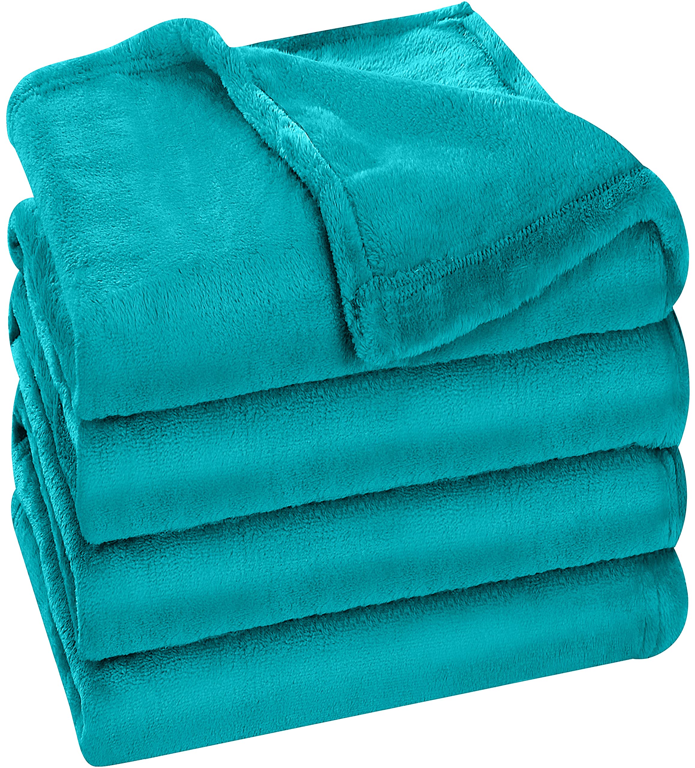 Utopia Bedding Fleece Blanket Queen Size Turquoise 300Gsm Luxury Bed Blanket Anti-Static Fuzzy Soft Blanket Microfiber (90X90 In
