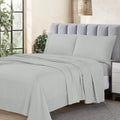 Cathay Home Essentials Ultra Soft Hypoallergenic Wrinkle Resistant Double Brushed Microfiber Bedding Sheet Set, Light Gray, Full