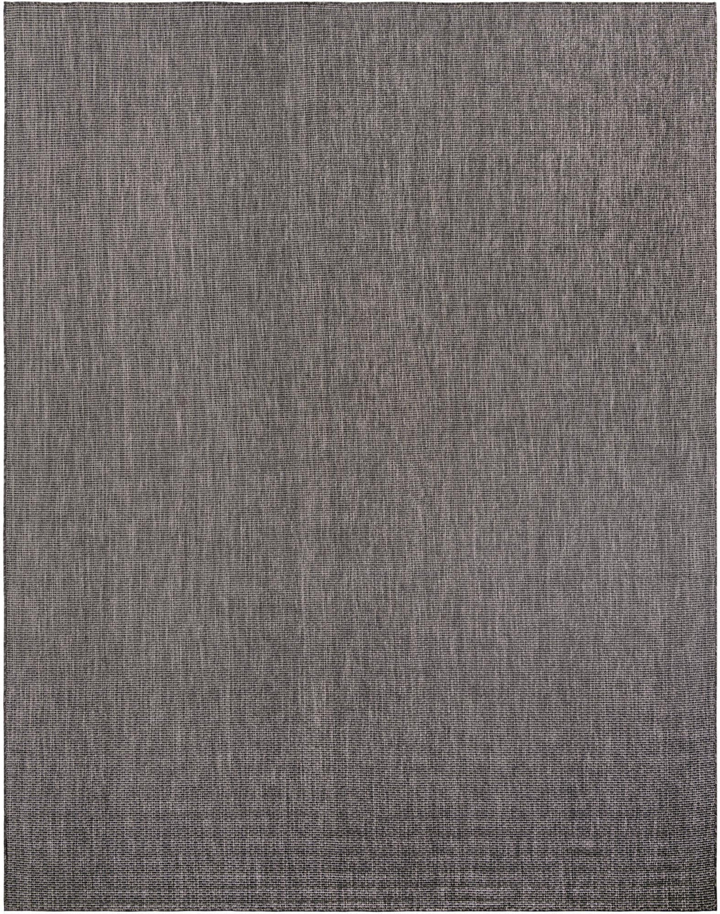Unique Loom Outdoor Solid Collection Area Rug (10' X 13' 1'' Rectangle Black/Ivory)