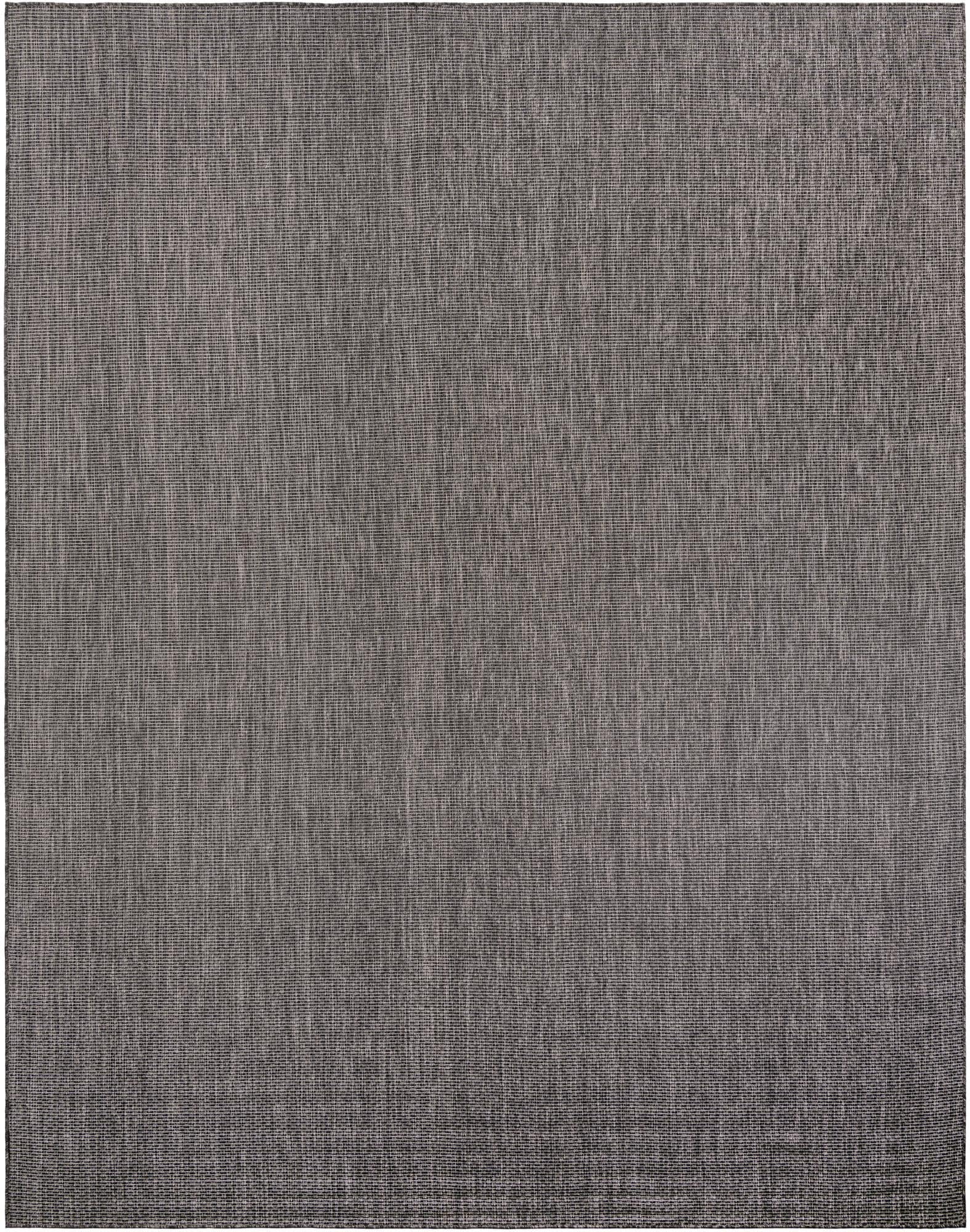 Unique Loom Outdoor Solid Collection Area Rug (10' X 13' 1'' Rectangle Black/Ivory)