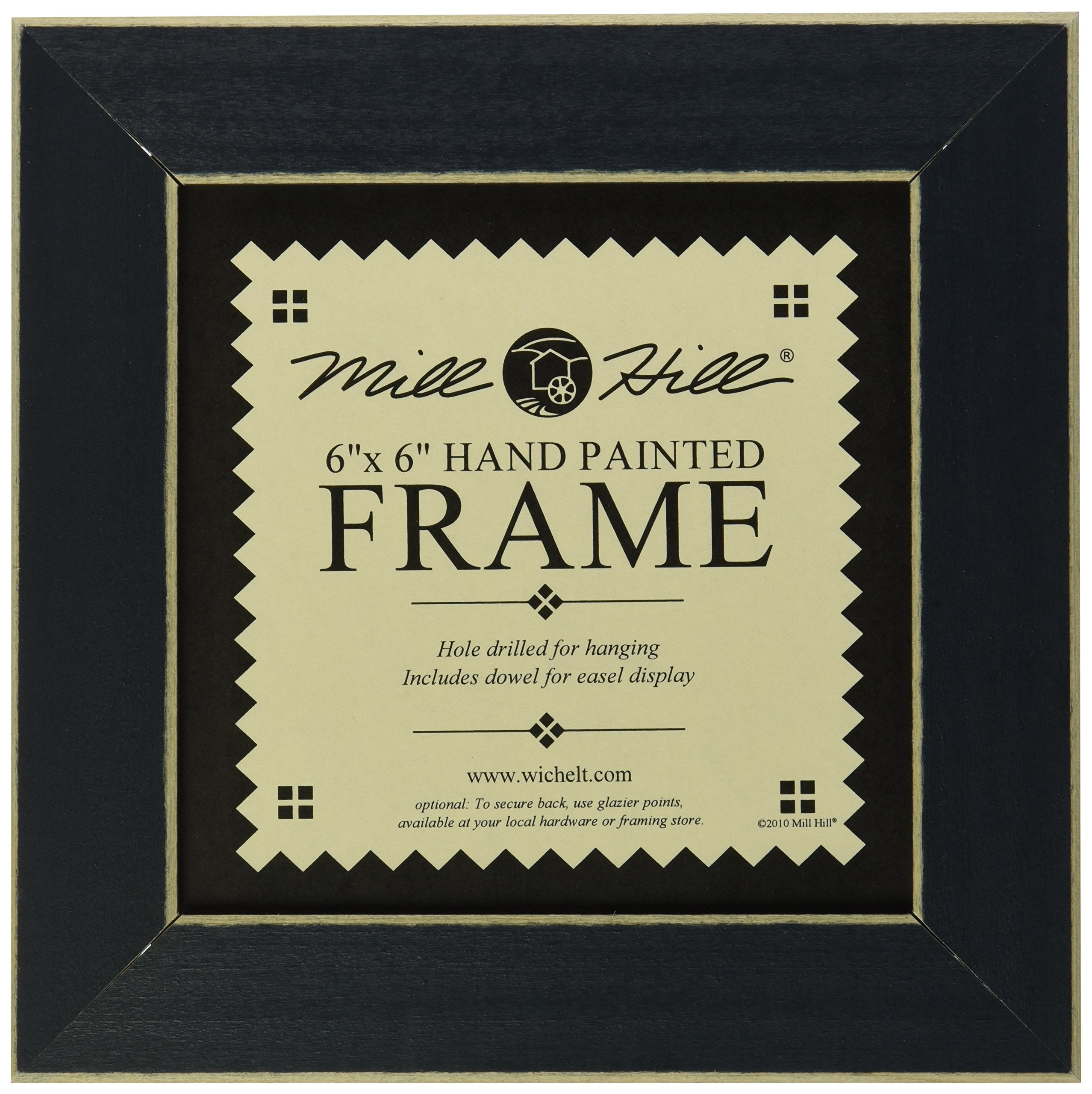 Mill Hill Wooden Frame, 6 by 6-Inch, Matte Blue