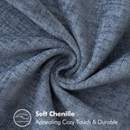 MIULEE Pack of 2 Dark Grey Blue 20x20 Inch Chenille Couch Throw Pillow Covers - Decorative Soft Stitched Edge for Living Room Sofa