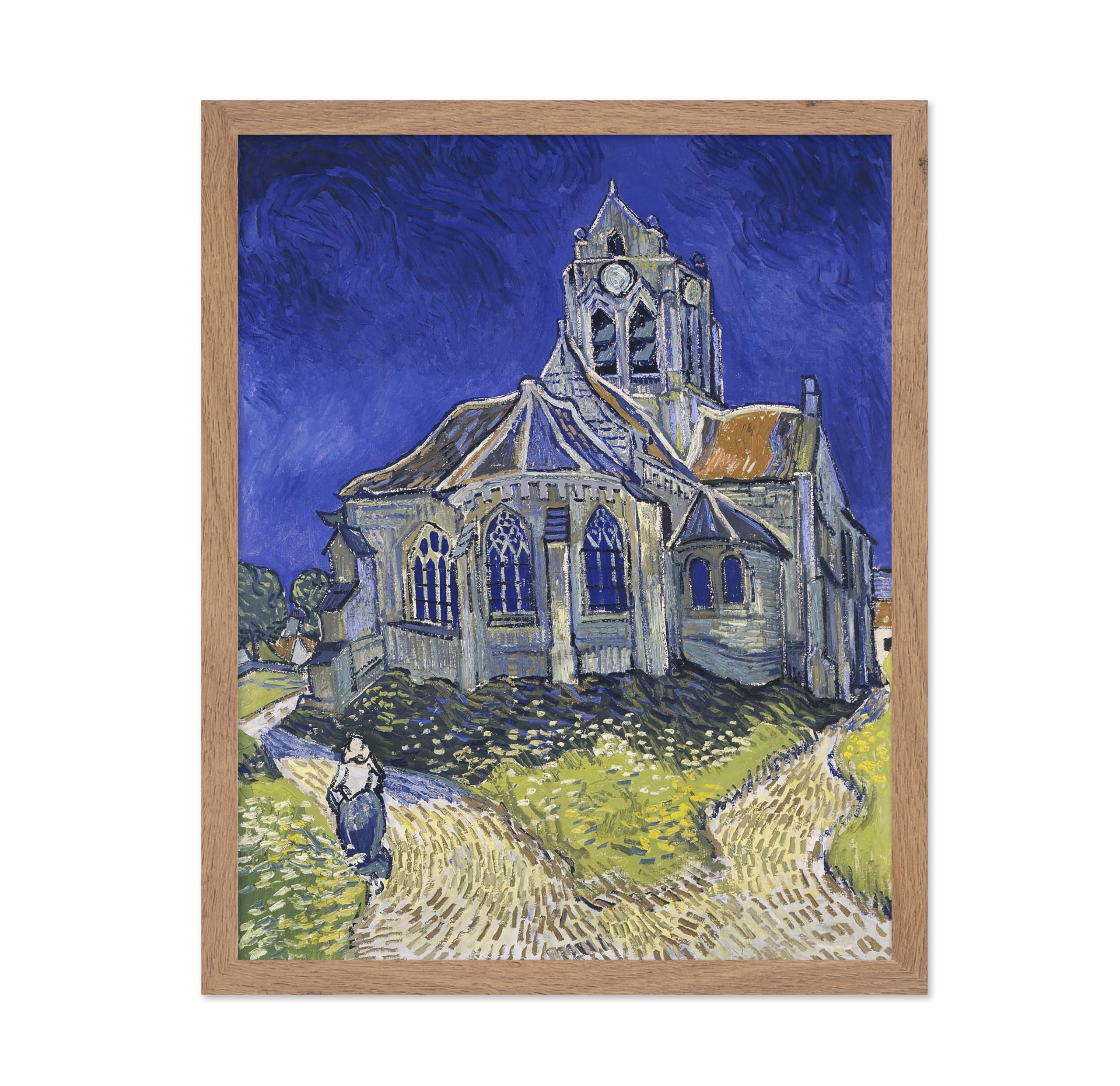 Poster Master Vintage Van Gogh Poster - Retro Impressionism Print - Gift for Artist, Painter - Church at Auvers, Classic - Wall 