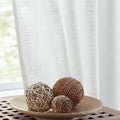 Fmfunctex Linen Semi Sheer White Curtains For Bedroom Living Room, Curtain Panels 84 Inches Long Sheer Linen Textured Window Dra