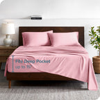 Bare Home 100% Rayon Made From Bamboo Split Head Flex King Sheet Set - 4 Piece Bedding Set - Deep Pockets - Breathable - Easy Fi
