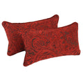 Blazing Needles Corded Jacquard Chenille Throw Pillows (Set of 2), 20" x 12", Scrolled Floral Tan