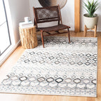 SAFAVIEH Amsterdam Collection Accent Rug - 3' x 5', Ivory & Grey, Moroccan Boho Design, Non-Shedding & Easy Care, Ideal for High