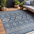 Beverly Rug Waikiki Boho Indoor Outdoor Rug 8X10, Washable Outside Carpet For Patio, Deck, Porch, Bohemian Area Rug, Farmhouse R