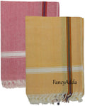 Fancyadda 100% Cotton Bath Towel Set (Extra Large, 2 Pieces, 175x84 cm) (Pink || Sandal)