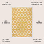Jonathan Y Smb109F-9 Trebol Moroccan Trellis Textured Weave Indoor Outdoor Area Rug, Bohemian Coastal Contemporary Easy Cleaning,Bedroom,Kitchen,Backyard,Patio,Non Shedding, 9 X 12, Yellow/Cream