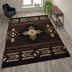 Flash Furniture Mohave Traditional Southwestern Style Area Rug - Rustic Chocolate Accent Rug - 8' X 10' - Olefin Fibers With Jute Backing