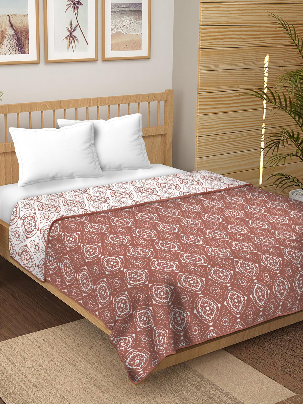 Ricasa Pure Cotton Reversible Printed Soft Lightweight AC Blanket | Single Bed Cotton Dohar (DG1, Single)