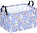 ACMUUNI Easter Eggs Gift Rectangle Rabbit Shelf Basket Clothes Laundry Storage Box Toys Storage Bins, Bunny Basket for Kids,Laun