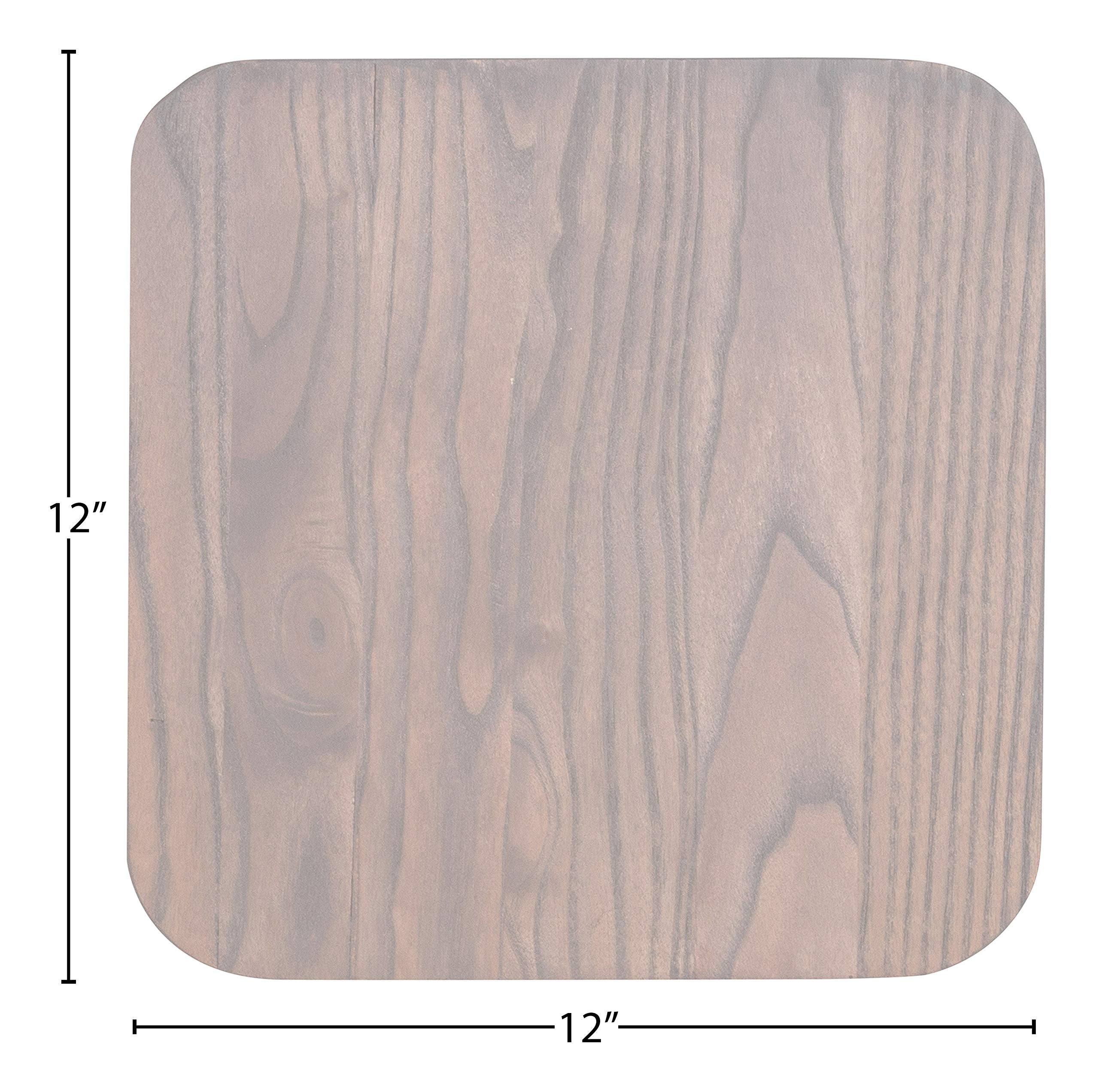 Flash Furniture Rustic Walnut Wood Seat For Colorful Metal Barstools