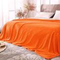 Bedelite Fleece Blankets Queen Size Orange Throw Blankets For Bed, Luxury Plush Cozy Fuzzy Blanket 90X90 Inches, Super Soft & Wa