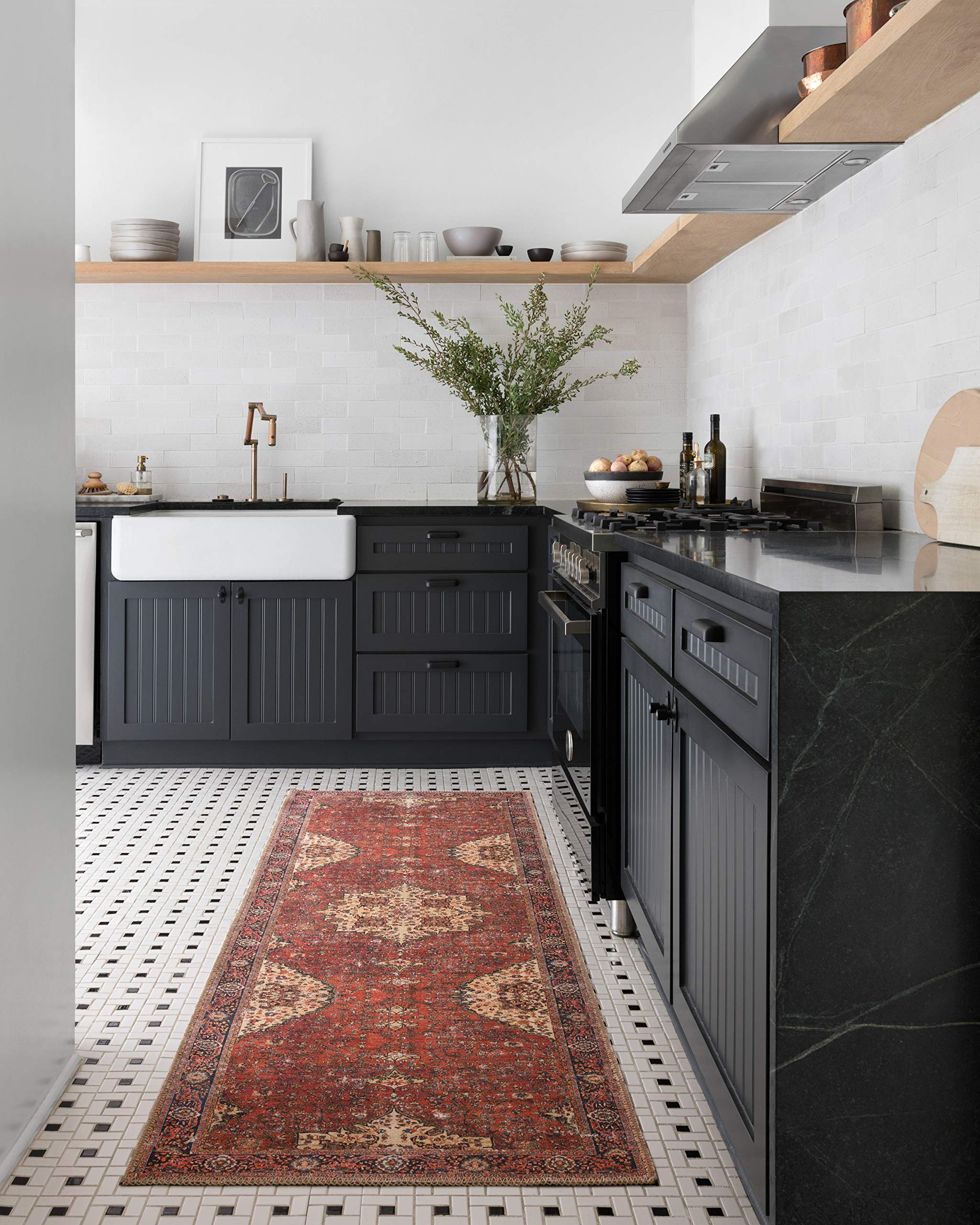 Loloi II Loren Red/Navy 2-6 x 7-6 Runner Rug