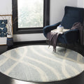 SAFAVIEH Adirondack Collection Area Rug - 6 Round, Cream & Slate, Modern Wave Distressed Design, Non-Shedding & Easy Care, Idea
