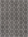 Unique Loom Trellis Frieze Collection Area Rug - Geometric (10 x 13, Dark Gray/ Ivory)