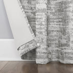 Sun Zero Parrish Distressed Grid Thermal Extreme Total Blackout Grommet Curtain Panel, 40'' X 84'', Grey