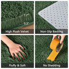 Falark Large Soft Area Rugs For Bedroom Living Room, 8X10 Ft Dark Green Fluffy Rug Carpets For Girls Kids Room, Shaggy Fuzzy Ind
