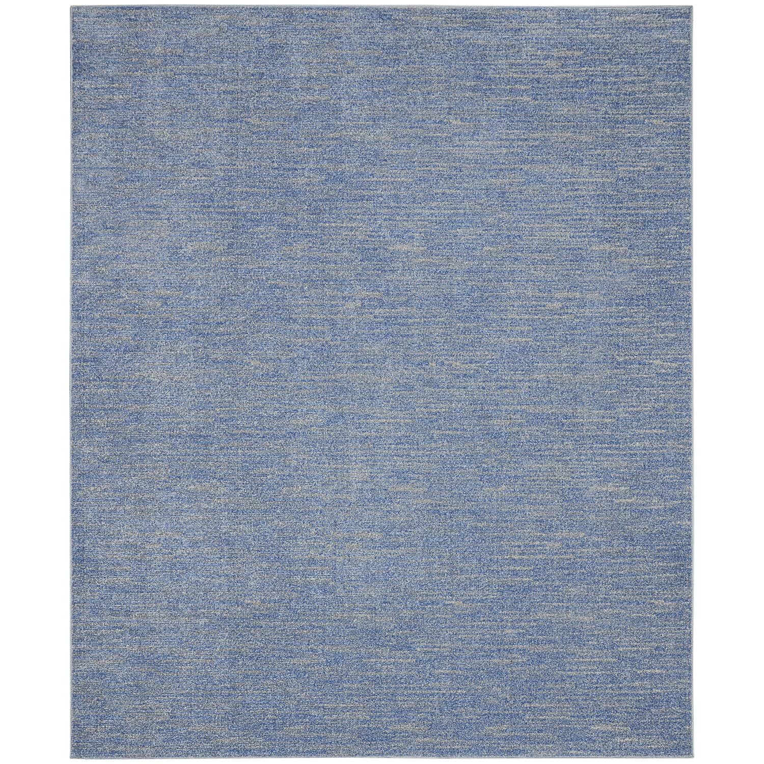 Nourison Essentials Indoor/Outdoor Blue/Grey 8' X 10' Area Rug, Easy -Cleaning, Non Shedding, Bed Room, Living Room, Dining Room, Backyard, Deck, Patio (8X10)