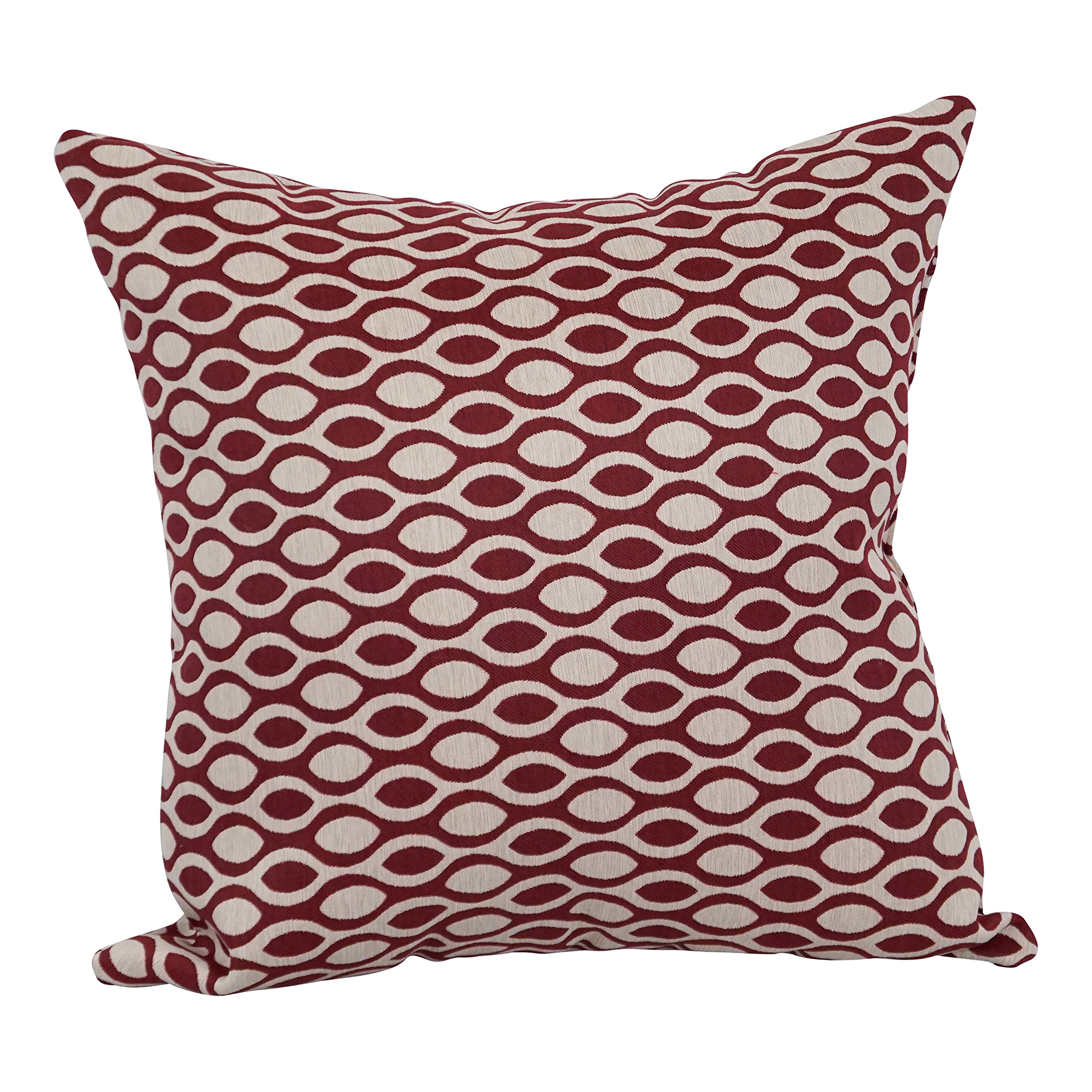 Blazing Needles Square Polyester Jacquard Throw Pillows, 17", Ozero Wine 2 Count