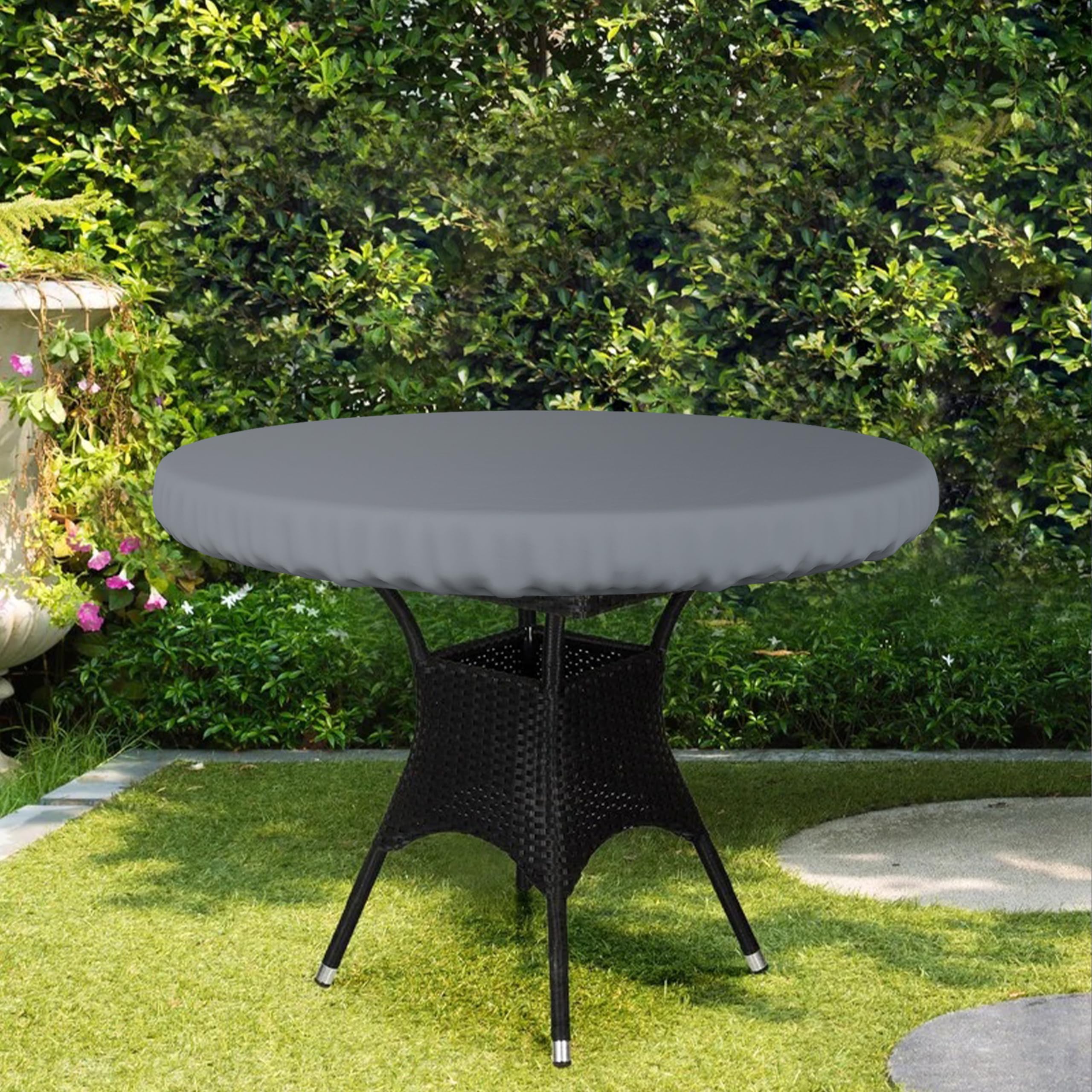 Covers & All Round Table Top Cover, 12 Oz Waterproof Uv & Weather Resistant Patio Table Cover, Outdoor Table Cover For Patio Outdoor Furniture & Coffee Table (48' Dia X 4' H Inches, Gray)