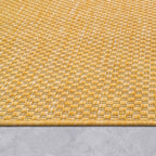 Solid Outdoor Rug For Patio Or Balcony Waterproof In Mottled Yellow, Size: 3'11' X 5'3'