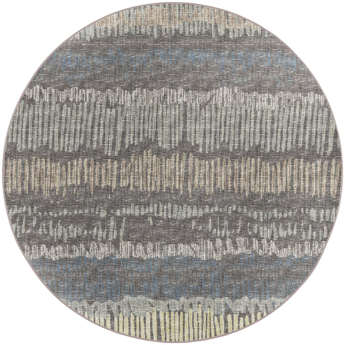 Winslow Wl4 Grey Transitional Rug Round 6' X 6'