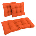 Blazing Needles Indoor/Outdoor Tufted Settee Cushion Set, Tangerine Dream 3 Count