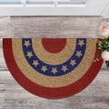Ceenna Patriotic Half Round Doormat 4Th Of July Coir Door Mat Indoor Outdoor American Patriotic Star Doormat Red White Blue Rugs