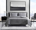 Vera Wang - Queen Quilt Set, Super Soft Bedding Set With Matching Shams, Modern Room Essentials (Diamond Velvet Charcoal Grey, Q