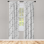 Ambesonne Music Window Curtains, Abstract Style Professional Pattern Notes And Clef Sheet Play Writing Print, Lightweight Decor
