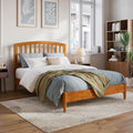 Afi, Quincy Full Solid Wood Low Profile Platform Bed, Light Toffee