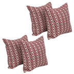 Blazing Needles Square Polyester Jacquard Throw Pillows, 17", Ozero Wine 4 Count